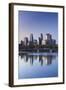 Skyline from the Mississippi River, Minneapolis, Minnesota, USA-Walter Bibikow-Framed Photographic Print