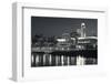 Skyline from the Missouri River at Dusk, Omaha, Nebraska, USA-Walter Bibikow-Framed Photographic Print