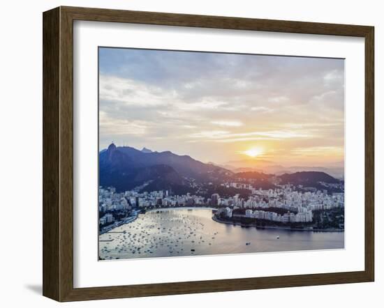 Skyline from the Sugarloaf Mountain at sunset, Rio de Janeiro, Brazil, South America-Karol Kozlowski-Framed Photographic Print