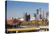 Skyline from the University of Minnesota, Minneapolis, Minnesota, USA-Walter Bibikow-Stretched Canvas