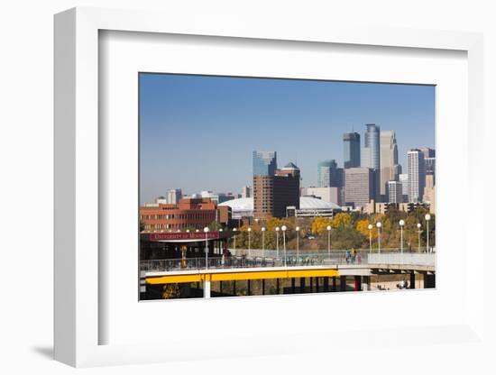 Skyline from the University of Minnesota, Minneapolis, Minnesota, USA-Walter Bibikow-Framed Photographic Print