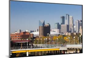 Skyline from the University of Minnesota, Minneapolis, Minnesota, USA-Walter Bibikow-Mounted Photographic Print