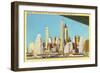 Skyline from under Brooklyn Bridge, New York City-null-Framed Art Print