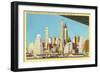 Skyline from under Brooklyn Bridge, New York City-null-Framed Art Print