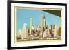 Skyline from under Brooklyn Bridge, New York City-null-Framed Premium Giclee Print