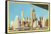 Skyline from under Brooklyn Bridge, New York City-null-Framed Stretched Canvas