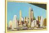 Skyline from under Brooklyn Bridge, New York City-null-Stretched Canvas