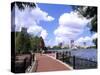 Skyline from Walkway by Lake Eola, Orlando, Florida-Bill Bachmann-Stretched Canvas