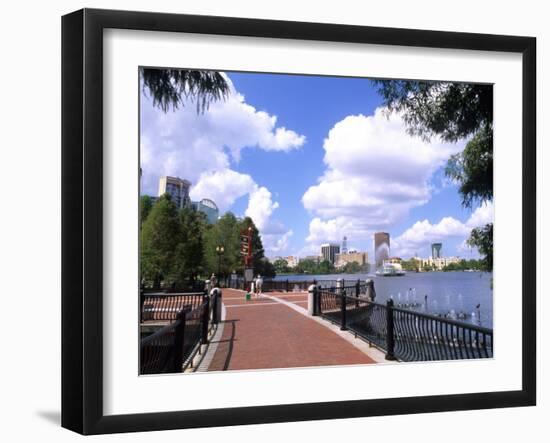 Skyline from Walkway by Lake Eola, Orlando, Florida-Bill Bachmann-Framed Photographic Print