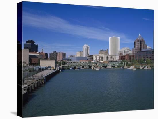 Skyline, Genessee River, Rochester, New York-Bill Bachmann-Stretched Canvas