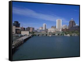 Skyline, Genessee River, Rochester, New York-Bill Bachmann-Framed Stretched Canvas