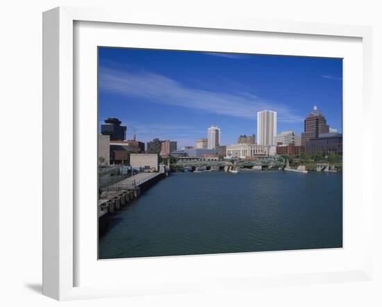 Skyline, Genessee River, Rochester, New York-Bill Bachmann-Framed Premium Photographic Print