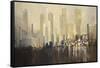 Skyline Harbour-Jurgen Gottschlag-Framed Stretched Canvas