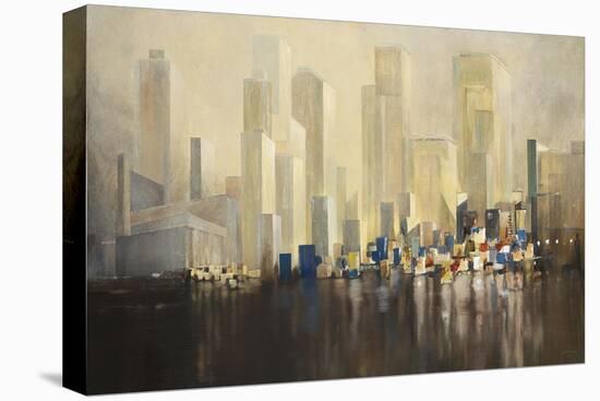 Skyline Harbour-Jurgen Gottschlag-Stretched Canvas