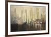 Skyline Harbour-Jurgen Gottschlag-Framed Premium Giclee Print