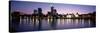 Skyline in Evening, Main River, Frankfurt, Germany-null-Stretched Canvas