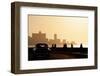 Skyline in La Habana, Cuba, at Sunset, with Vintage Cars on the Street and People Sitting on the Ma-Diego Cervo-Framed Photographic Print