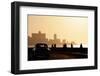 Skyline in La Habana, Cuba, at Sunset, with Vintage Cars on the Street and People Sitting on the Ma-Diego Cervo-Framed Photographic Print