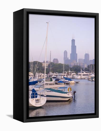 Skyline Including Sears Tower, Chicago, Illinois-Alan Copson-Framed Stretched Canvas