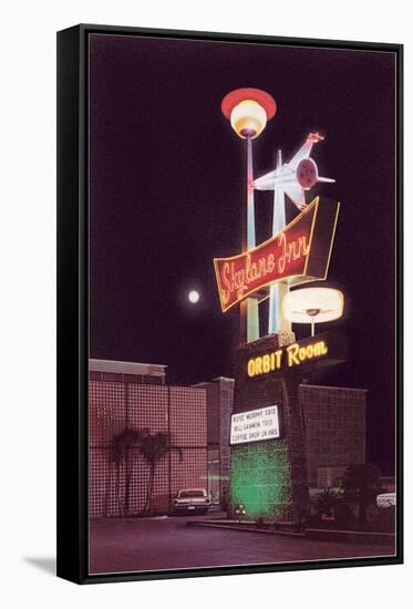 Skyline Inn, Motel Sign, Retro-null-Framed Stretched Canvas