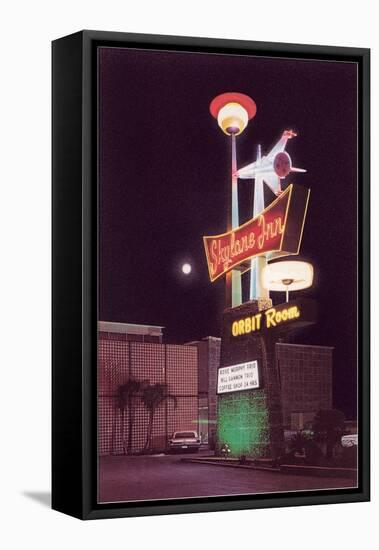 Skyline Inn, Motel Sign, Retro-null-Framed Stretched Canvas