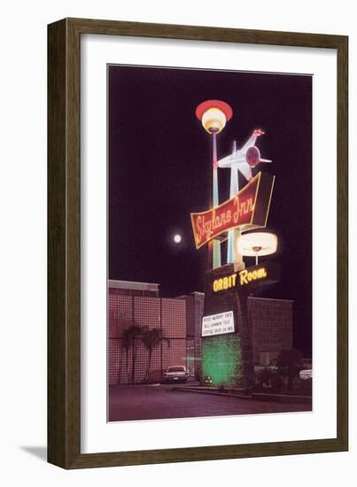 Skyline Inn, Motel Sign, Retro-null-Framed Art Print