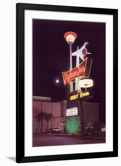 Skyline Inn, Motel Sign, Retro-null-Framed Art Print