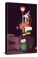 Skyline Inn, Motel Sign-Found Image Press-Stretched Canvas