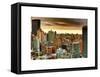 Skyline Manhattan at Sunset-Philippe Hugonnard-Framed Stretched Canvas