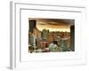 Skyline Manhattan at Sunset-Philippe Hugonnard-Framed Art Print