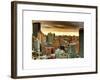 Skyline Manhattan at Sunset-Philippe Hugonnard-Framed Art Print