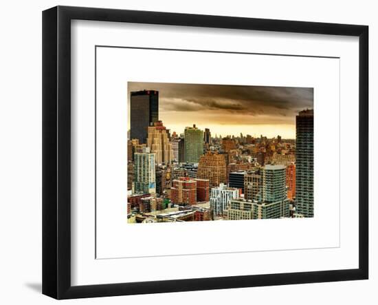 Skyline Manhattan at Sunset-Philippe Hugonnard-Framed Art Print