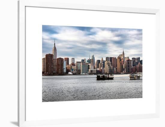 Skyline Manhattan with Empire State Building and Chrysler Building-Philippe Hugonnard-Framed Art Print