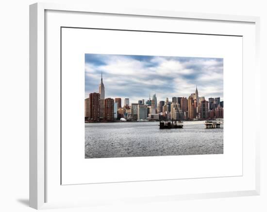 Skyline Manhattan with Empire State Building and Chrysler Building-Philippe Hugonnard-Framed Art Print