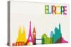 Skyline Monument Silhouette of Europe-cienpies-Stretched Canvas