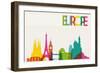 Skyline Monument Silhouette of Europe-cienpies-Framed Art Print