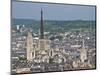 Skyline, Notre Dame Cathedral and Town Seen From St. Catherine Mountain, Rouen, Normandy, France-Guy Thouvenin-Mounted Photographic Print