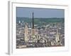 Skyline, Notre Dame Cathedral and Town Seen From St. Catherine Mountain, Rouen, Normandy, France-Guy Thouvenin-Framed Photographic Print