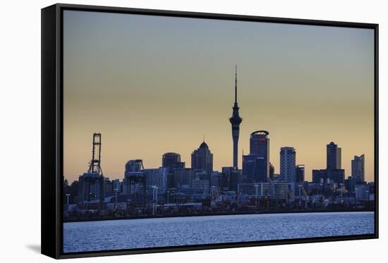 Skyline of Auckland, North Island, New Zealand, Pacific-Michael-Framed Stretched Canvas