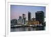 Skyline of Auckland, North Island, New Zealand, Pacific-Michael-Framed Photographic Print