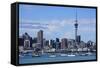 Skyline of Auckland, North Island, New Zealand, Pacific-Michael-Framed Stretched Canvas