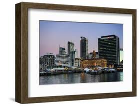 Skyline of Auckland, North Island, New Zealand, Pacific-Michael-Framed Photographic Print