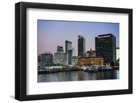 Skyline of Auckland, North Island, New Zealand, Pacific-Michael-Framed Photographic Print