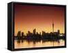 Skyline of Auckland, North Island, New Zealand-Doug Pearson-Framed Stretched Canvas