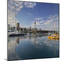 Skyline of Auckland, Yacht Harbour, Wynyard Crossing, Viaduct Basin, Harbour-Rainer Mirau-Mounted Photographic Print