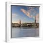 Skyline of Binnenalster Lake at dawn, Hamburg, Germany-Ian Trower-Framed Photographic Print