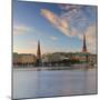 Skyline of Binnenalster Lake at dawn, Hamburg, Germany-Ian Trower-Mounted Photographic Print