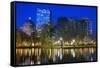 Skyline of Boston, Massachusetts from Boston Public Garden.-SeanPavonePhoto-Framed Stretched Canvas