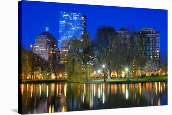 Skyline of Boston, Massachusetts from Boston Public Garden.-SeanPavonePhoto-Stretched Canvas