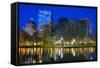 Skyline of Boston, Massachusetts from Boston Public Garden.-SeanPavonePhoto-Framed Stretched Canvas